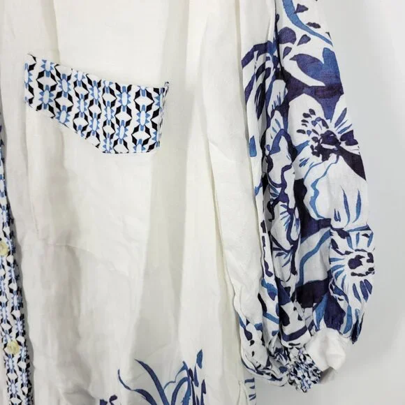 Maeve The Irene Linen Shirt Dress Resort Luxe Coastal Mediterranean XLP Vacation - Picture 7 of 8